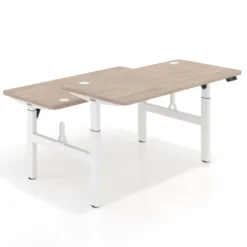 Mesa Multipuesto Elevable eléctrica Erghos Motion estructura blanca canto recto