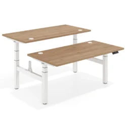 Mesa Multipuesto Elevable eléctrica Erghos Motion Pro estructura blanca canto recto