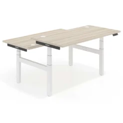 Mesa Multipuesto Elevable eléctrica Erghos Smart Pro estructura blanca canto recto