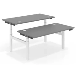 Mesa Multipuesto Elevable eléctrica Erghos Smart Pro estructura blanca canto recto