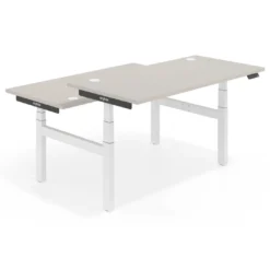 Mesa Multipuesto Elevable eléctrica Erghos Smart Pro estructura blanca canto recto