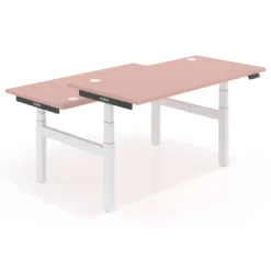 Mesa Multipuesto Elevable eléctrica Erghos Smart Pro estructura blanca canto recto