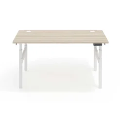 Mesa Multipuesto Elevable eléctrica Erghos Smart Pro estructura blanca canto recto