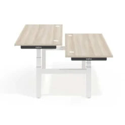 Mesa Multipuesto Elevable eléctrica Erghos Smart Pro estructura blanca canto recto
