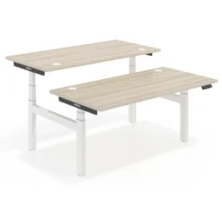 Mesa Multipuesto Elevable eléctrica Erghos Smart Pro estructura blanca canto recto
