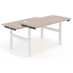 Mesa Multipuesto Elevable eléctrica Erghos Smart Pro estructura blanca canto recto