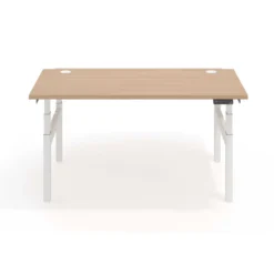 Mesa Multipuesto Elevable eléctrica Erghos Smart Pro estructura blanca canto recto