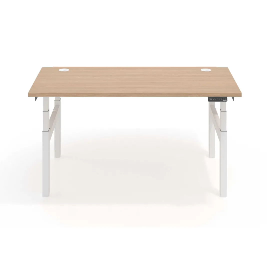 Mesa Multipuesto Elevable eléctrica Erghos Smart Pro estructura blanca canto recto