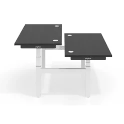 Mesa Multipuesto Elevable eléctrica Erghos Smart Pro estructura blanca canto recto