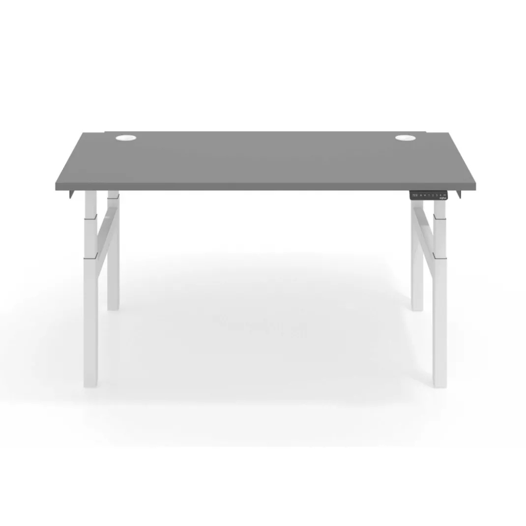Mesa Multipuesto Elevable eléctrica Erghos Smart Pro estructura blanca canto recto