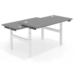 Mesa Multipuesto Elevable eléctrica Erghos Smart Pro estructura blanca canto recto
