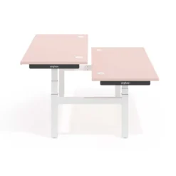 Mesa Multipuesto Elevable eléctrica Erghos Smart Pro estructura blanca canto recto