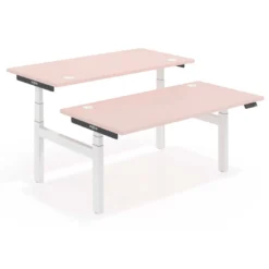 Mesa Multipuesto Elevable eléctrica Erghos Smart Pro estructura blanca canto recto