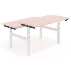 Mesa Multipuesto Elevable eléctrica Erghos Smart Pro estructura blanca canto recto