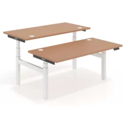 Mesa Multipuesto Elevable eléctrica Erghos Smart Pro estructura blanca canto recto