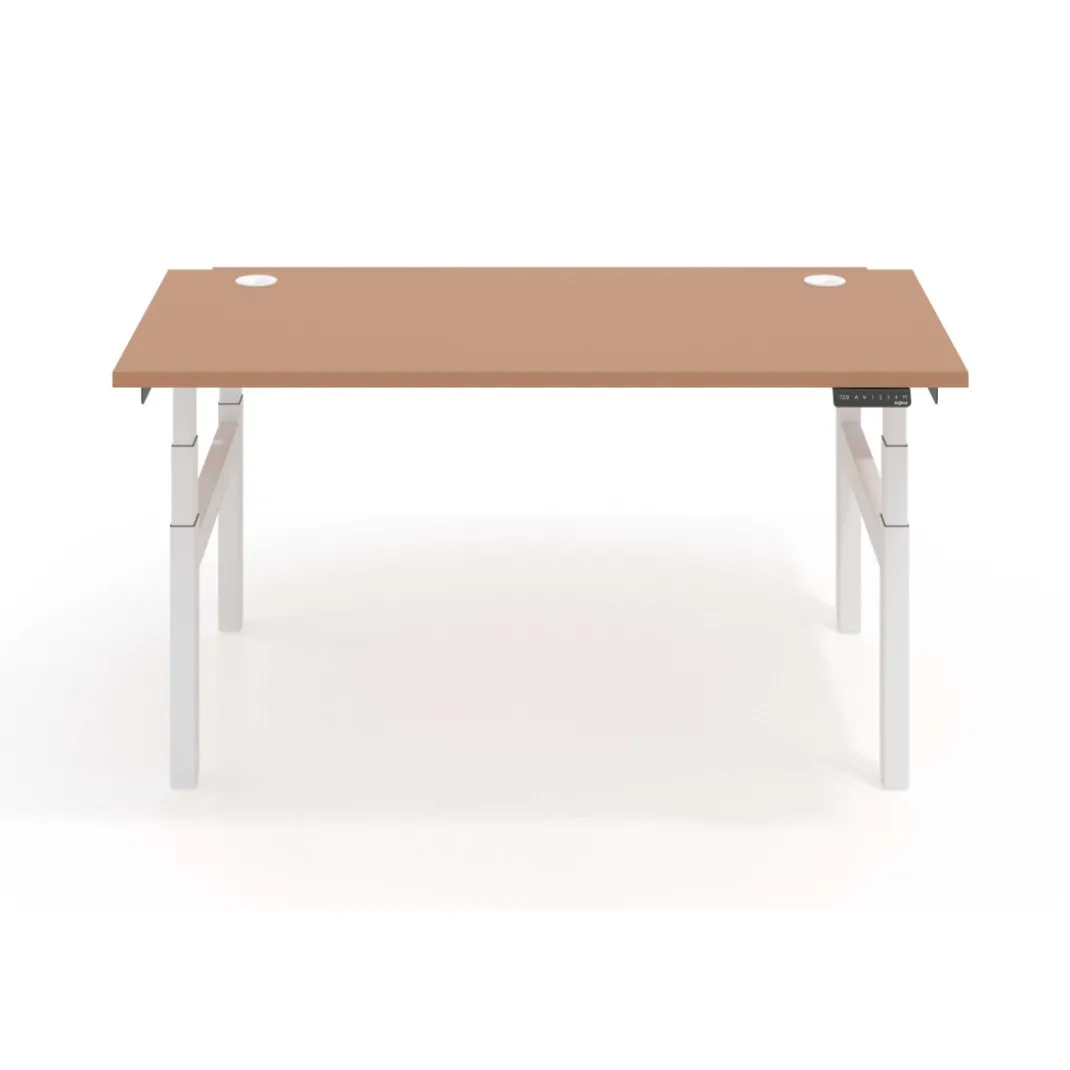 Mesa Multipuesto Elevable eléctrica Erghos Smart Pro estructura blanca canto recto