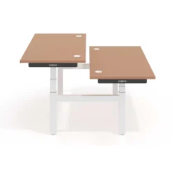 Mesa Multipuesto Elevable eléctrica Erghos Smart Pro estructura blanca canto recto