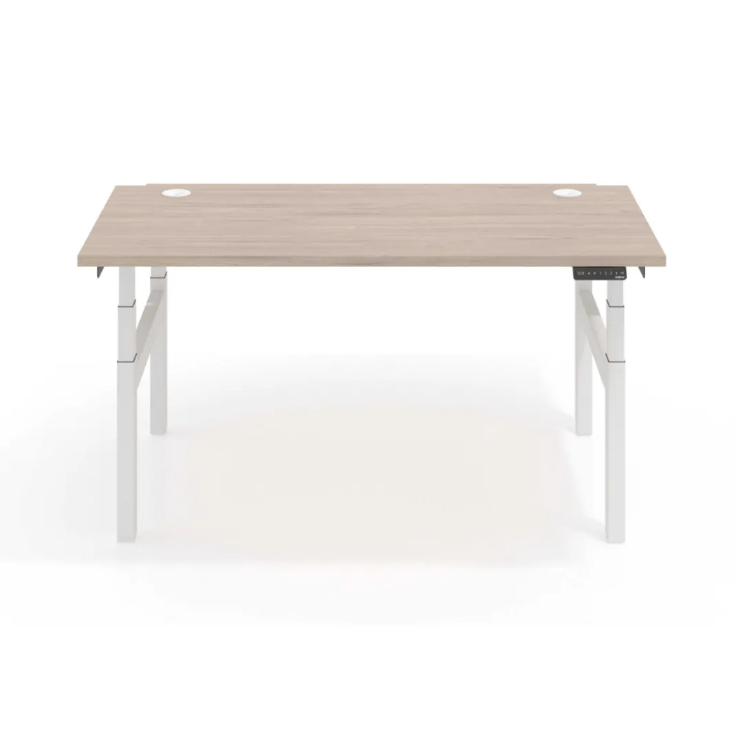 Mesa Multipuesto Elevable eléctrica Erghos Smart Pro estructura blanca canto recto
