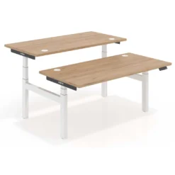Mesa Multipuesto Elevable eléctrica Erghos Smart Pro estructura blanca canto recto