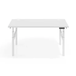 Mesa Multipuesto Elevable eléctrica Erghos Smart Pro estructura blanca canto recto