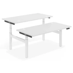 Mesa Multipuesto Elevable eléctrica Erghos Smart Pro estructura blanca canto recto