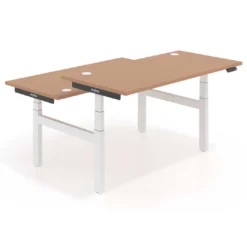Mesa Multipuesto Elevable eléctrica Erghos Smart Pro estructura blanca canto recto