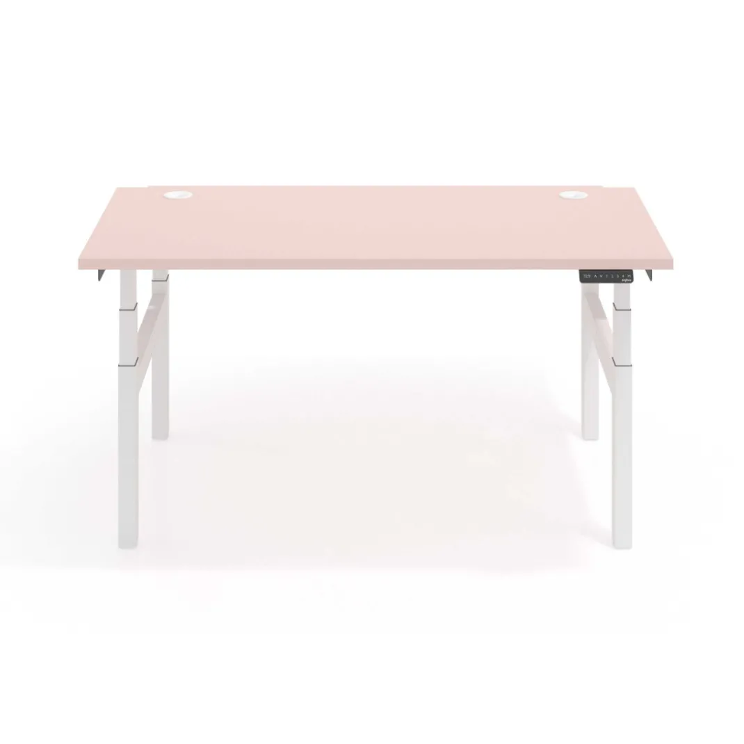 Mesa Multipuesto Elevable eléctrica Erghos Smart Pro estructura blanca canto recto