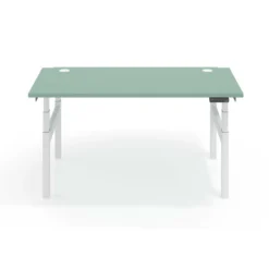Mesa Multipuesto Elevable eléctrica Erghos Smart Pro estructura blanca canto recto