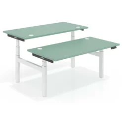 Mesa Multipuesto Elevable eléctrica Erghos Smart Pro estructura blanca canto recto