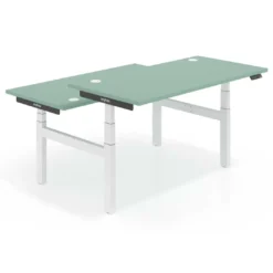 Mesa Multipuesto Elevable eléctrica Erghos Smart Pro estructura blanca canto recto