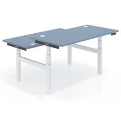 Mesa Multipuesto Elevable eléctrica Erghos Smart Pro estructura blanca canto recto