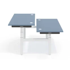 Mesa Multipuesto Elevable eléctrica Erghos Smart Pro estructura blanca canto recto