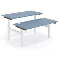 Mesa Multipuesto Elevable eléctrica Erghos Smart Pro estructura blanca canto recto