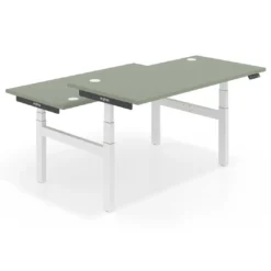 Mesa Multipuesto Elevable eléctrica Erghos Smart Pro estructura blanca canto recto