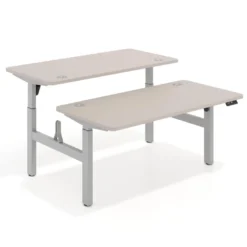 Mesa Multipuesto Elevable eléctrica Erghos Motion estructura aluminio 4 cantos curvos