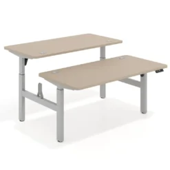 Mesa Multipuesto Elevable eléctrica Erghos Motion estructura aluminio 4 cantos curvos