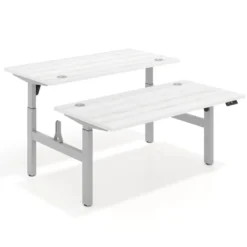 Mesa Multipuesto Elevable eléctrica Erghos Motion estructura aluminio canto recto