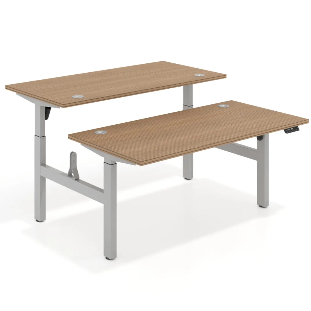 Mesa Multipuesto Elevable eléctrica Erghos Motion estructura aluminio 4 cantos curvos