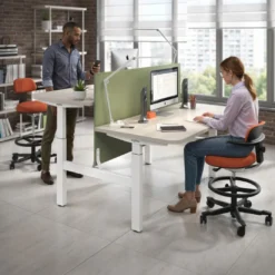 Mesa Multipuesto Elevable eléctrica Erghos Motion estructura aluminio canto recto