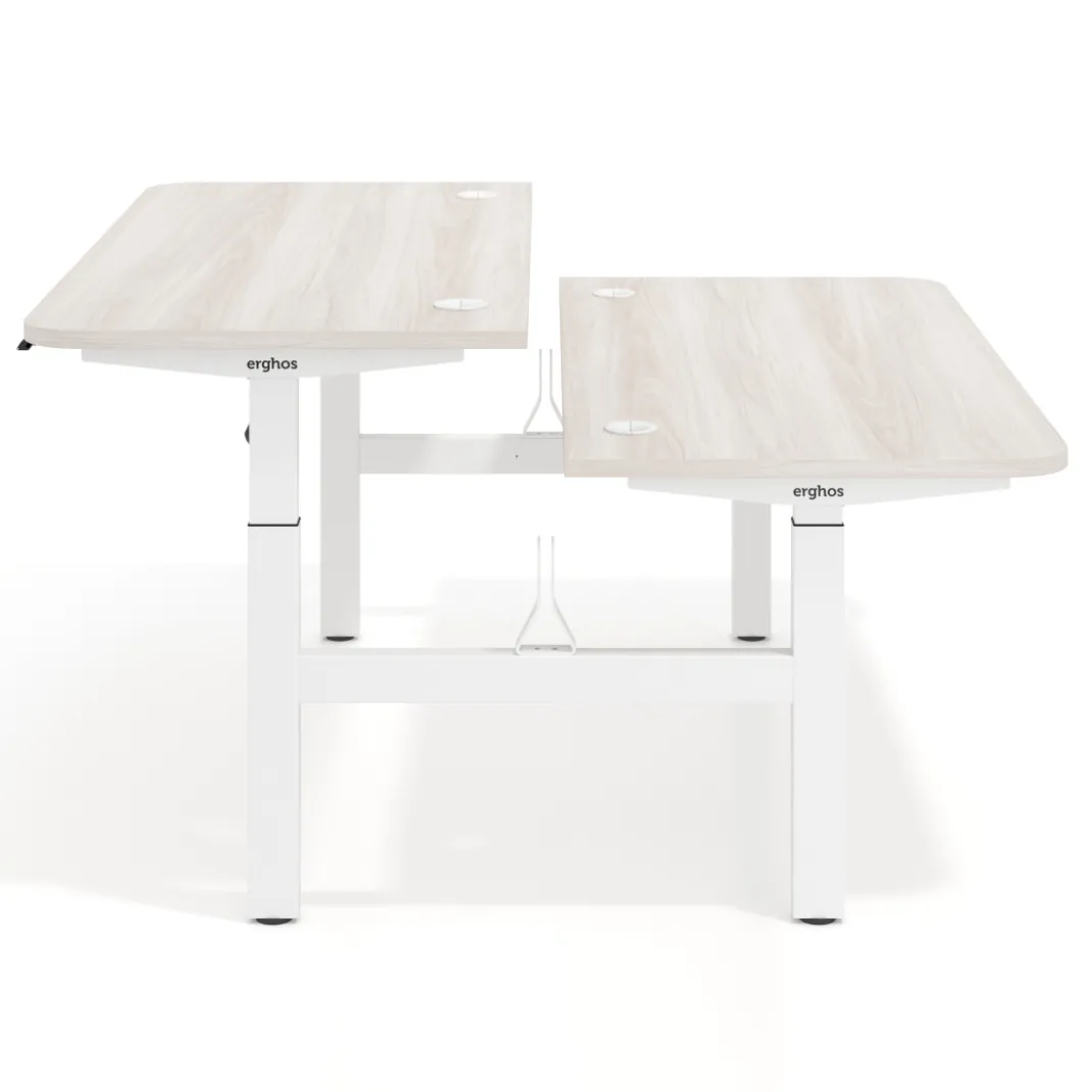 Mesa Multipuesto Elevable eléctrica Erghos Motion estructura aluminio canto recto