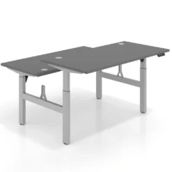 Mesa Multipuesto Elevable eléctrica Erghos Motion estructura blanca 4 cantos curvos