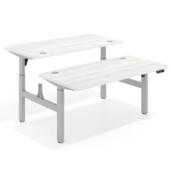 Mesa Multipuesto Elevable eléctrica Erghos Motion estructura aluminio 4 cantos curvos
