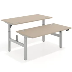 Mesa Multipuesto Elevable eléctrica Erghos Motion estructura aluminio canto recto
