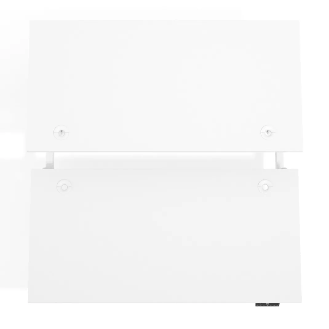 Mesa Multipuesto Elevable eléctrica Erghos Motion estructura blanca 4 cantos curvos