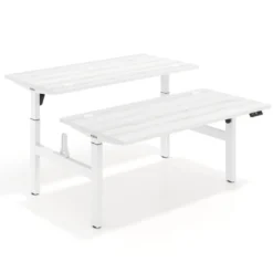 Mesa Multipuesto Elevable eléctrica Erghos Motion estructura aluminio canto recto