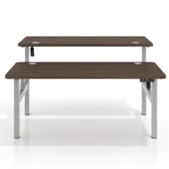 Mesa Multipuesto Elevable eléctrica Erghos Motion estructura aluminio canto recto