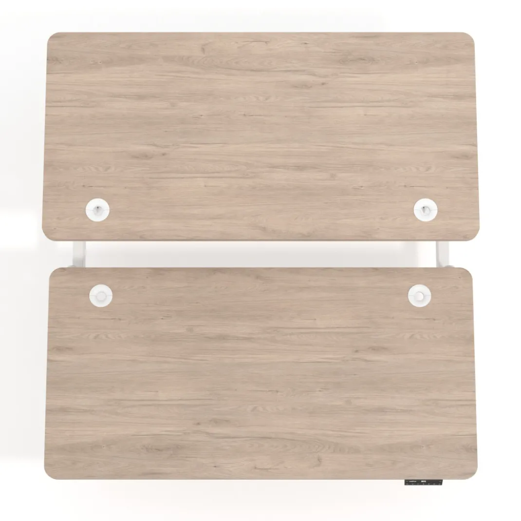 Mesa Multipuesto Elevable eléctrica Erghos Motion estructura aluminio 4 cantos curvos