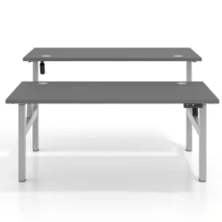 Mesa Multipuesto Elevable eléctrica Erghos Motion estructura blanca canto recto