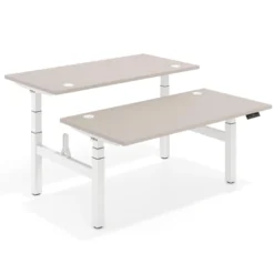 Mesa Multipuesto Elevable eléctrica Erghos Motion Pro estructura blanca canto recto
