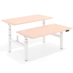Mesa Multipuesto Elevable eléctrica Erghos Motion Pro estructura blanca canto recto